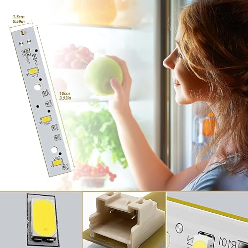 Miniatura 3 de WISINY WR55X26671 Refrigeradores LED Tablero de luz 2 piezas compatible con GE LED Refrigeradores Bombilla GE Congelador Bombilla Reemplazo
