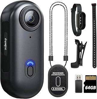 Body Camera, Thumb Size Cam,Wearable Camera with 360°Rotatable Clip & Magnetic Clip,150 Minutes for Recording,Take for Lecture, Traveling,Pet Walking and Outdoors Activities (1080P-64G)