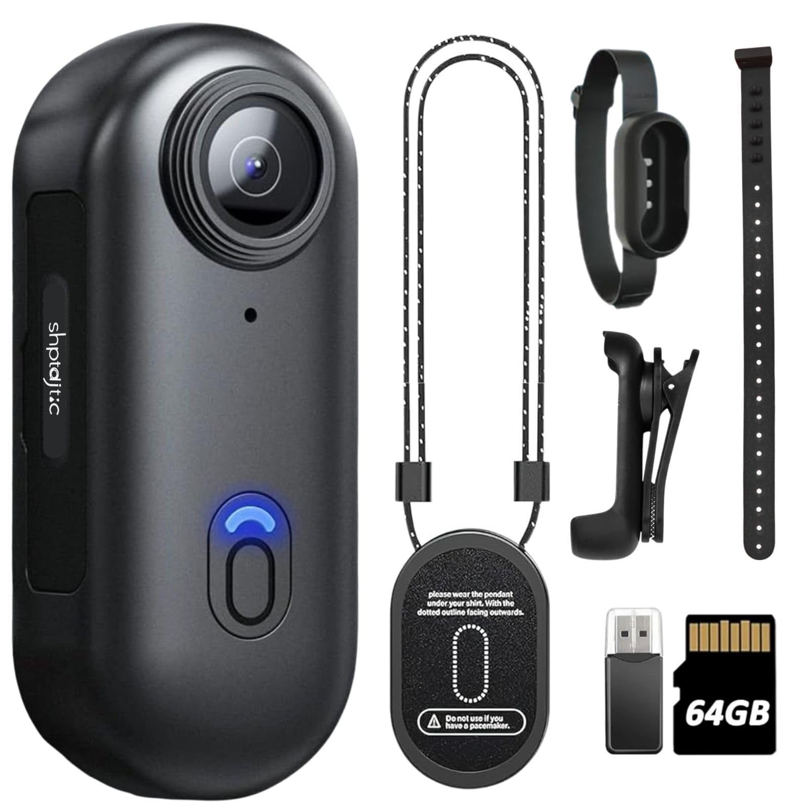 Body Camera, Thumb Size Cam,Wearable Camera with 360°Rotatable Clip & Magnetic Clip,150 Minutes for Recording,Take for Lecture, Traveling,Pet Walking and Outdoors Activities (1080P-64G)
