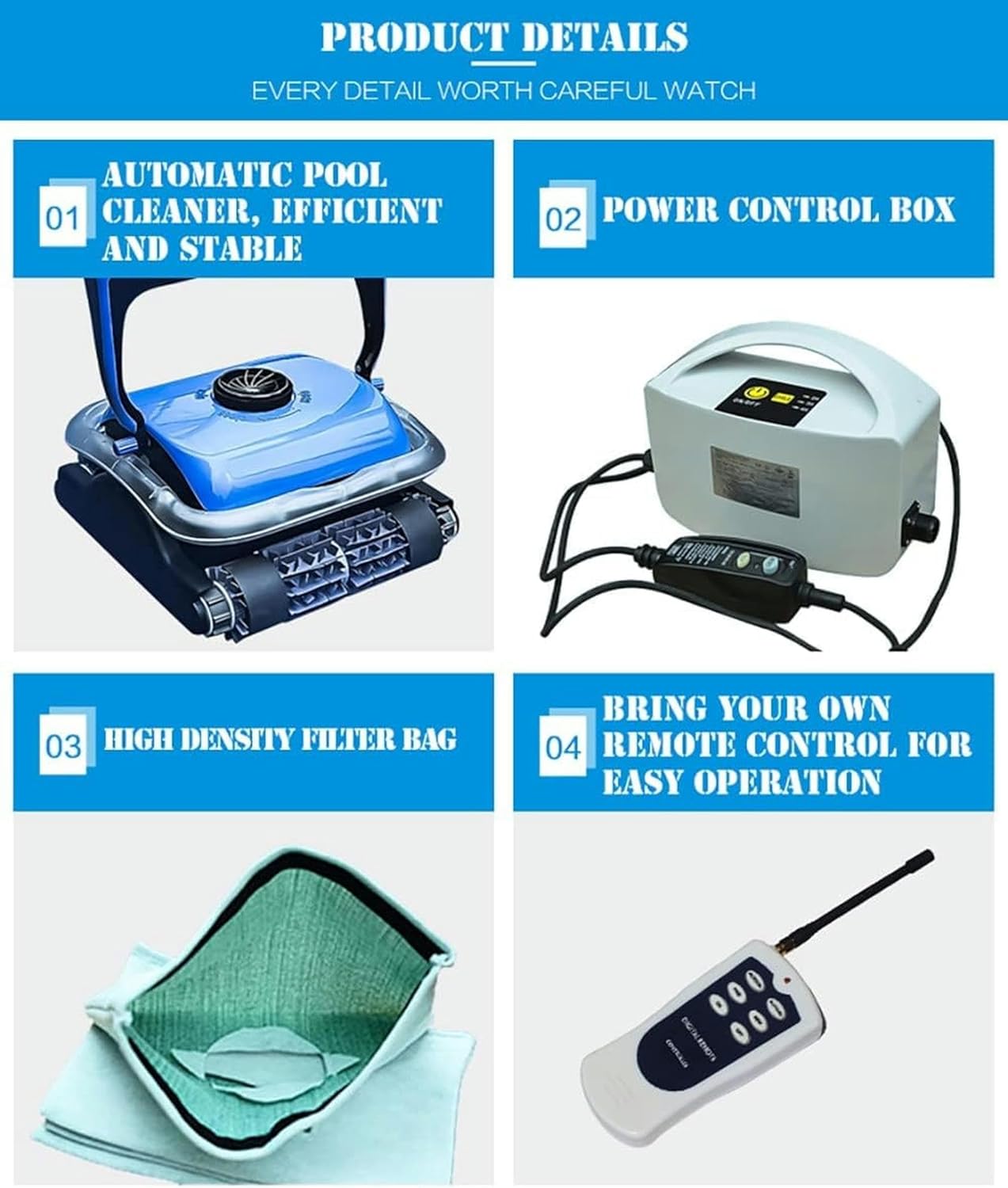 Automatic Swimming Pool Cleaner, Robot Vacuum Cleaner With Climbing Wall Swimming Pool, Two Larger Filter Baskets And 50 Foot Floating Cable, Easy To Clean The Swimming Pool On The Ground/floor