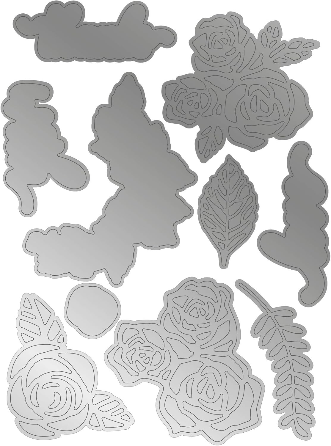 Crafter's Companion Gemini-Clear Acrylic Stamp & Metal Die Set-Love and Roses, Silver, One Size - Image 4