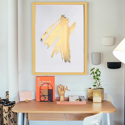 Miniatura 3 de EDGEWOOD Marco de póster de 24 x 36 pulgadas, plexiglás para montaje en pared horizontal y vertical, oro amarillo, paquete de 1