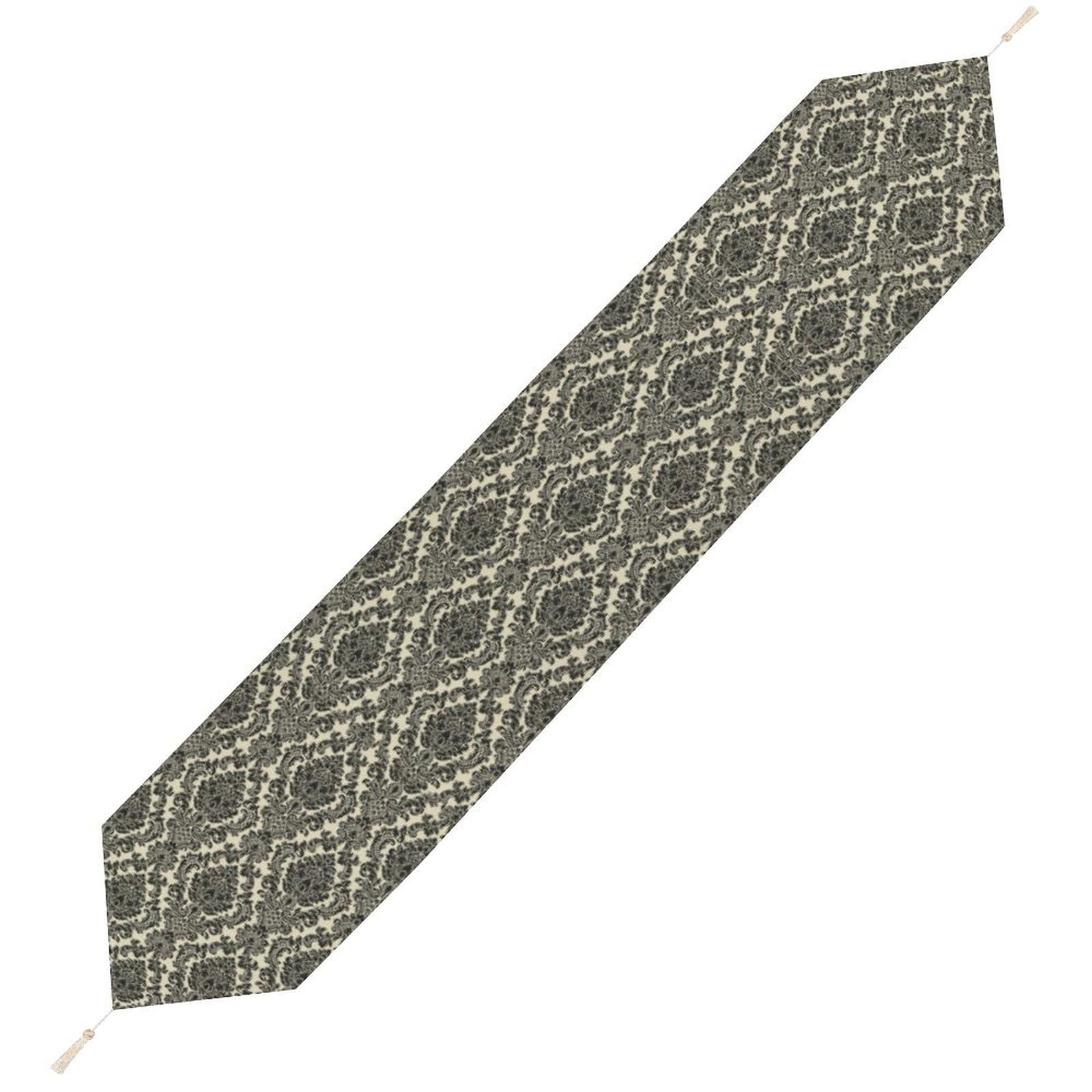 JZemdybill 200*33cm Table Runner with Tassel, Baroque Table Runner, Table Decoration for Kitchen, Party, Restaurant