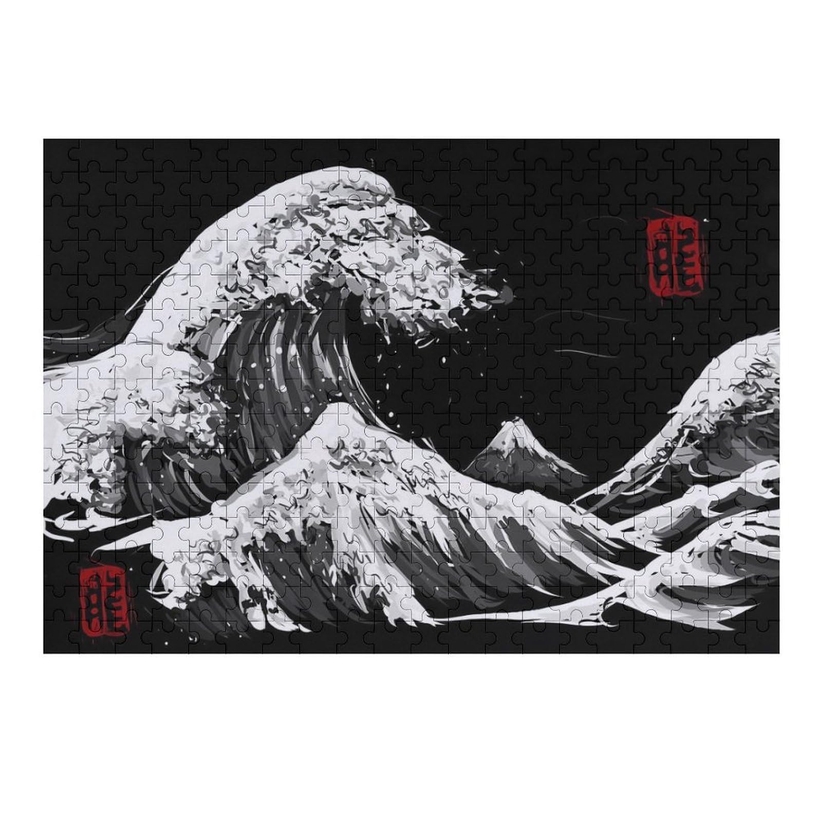 Adults Puzzles 1000pcs(38x26cm) Jigsaws Great Wave Japanese Adult Puzzles Brain Teaser Game Stress Reliever Unique Gifts for Birthday And Christmas 1000pcs(38x26cm)