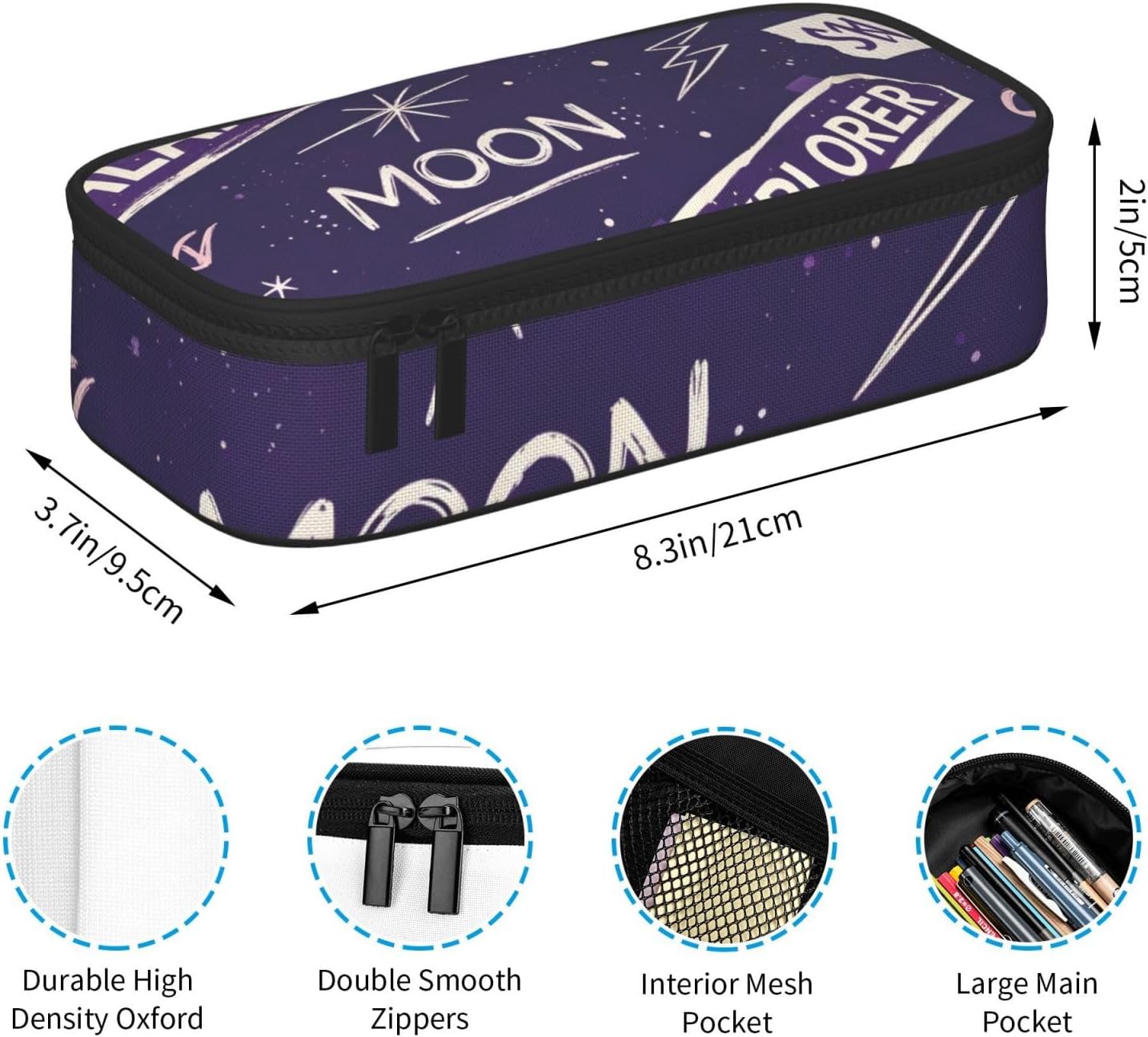 Purple Space Explorer Full-print Multifunctional Pen Organizer Storage Pouch image 5