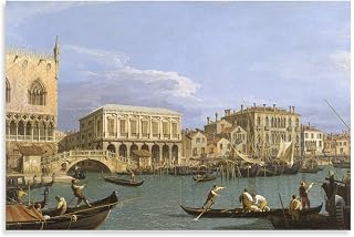 View of The Riva Degli Schiavoni, Venice_Canaletto Landscape Painting Posters Wall Art Painting Canvas Living Room Prints Bedroom Decor Poster Artworks 08x12inch(20x30cm)