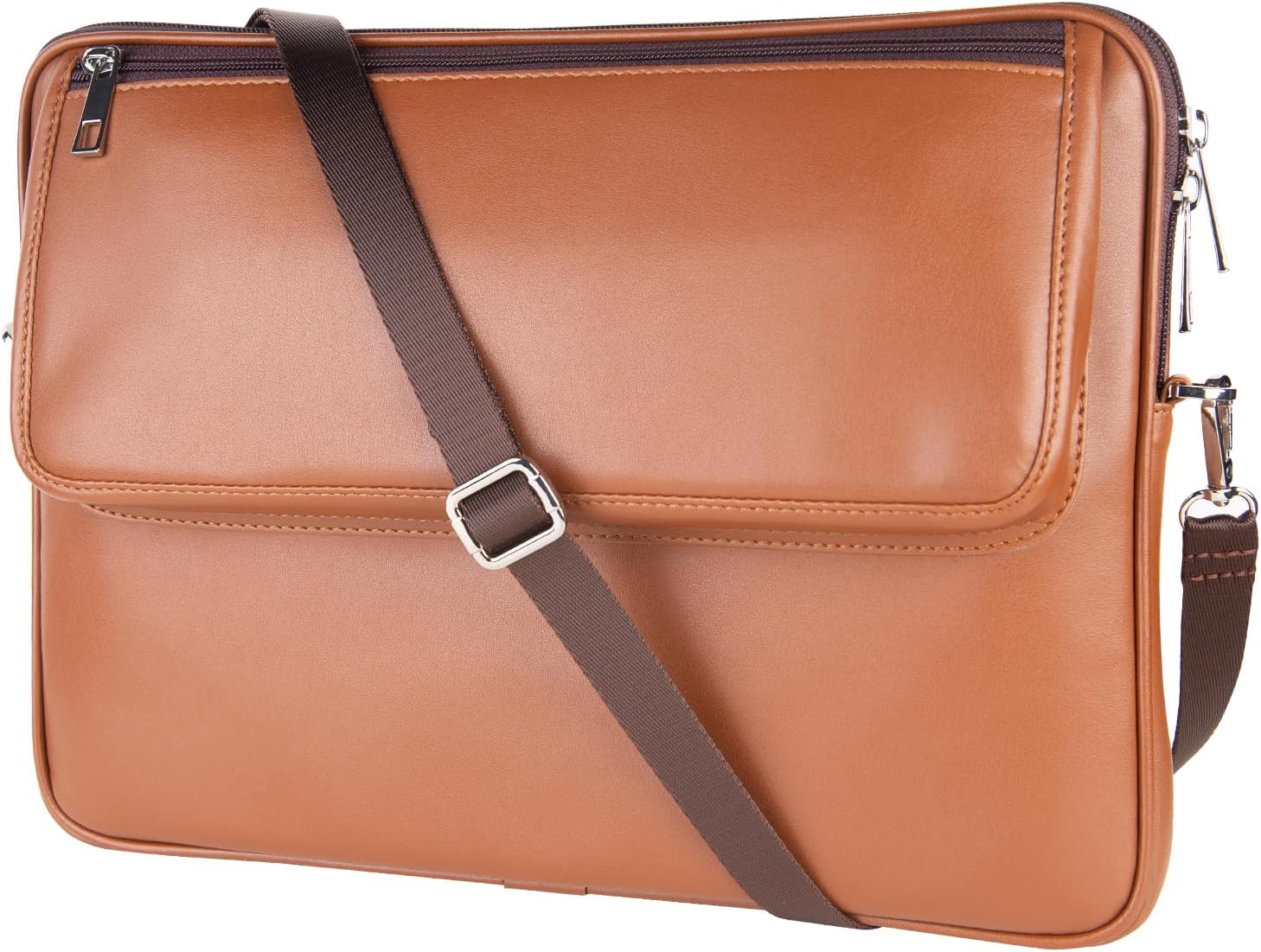 2K S.Deri Laptop Çantası,Tablet Çantası,13.3'' inç,Vegan,Omuz ve Valiz Askılı,Aksesuar ve Evrak Cepli,24 * 34 * 2 cm.,Taba