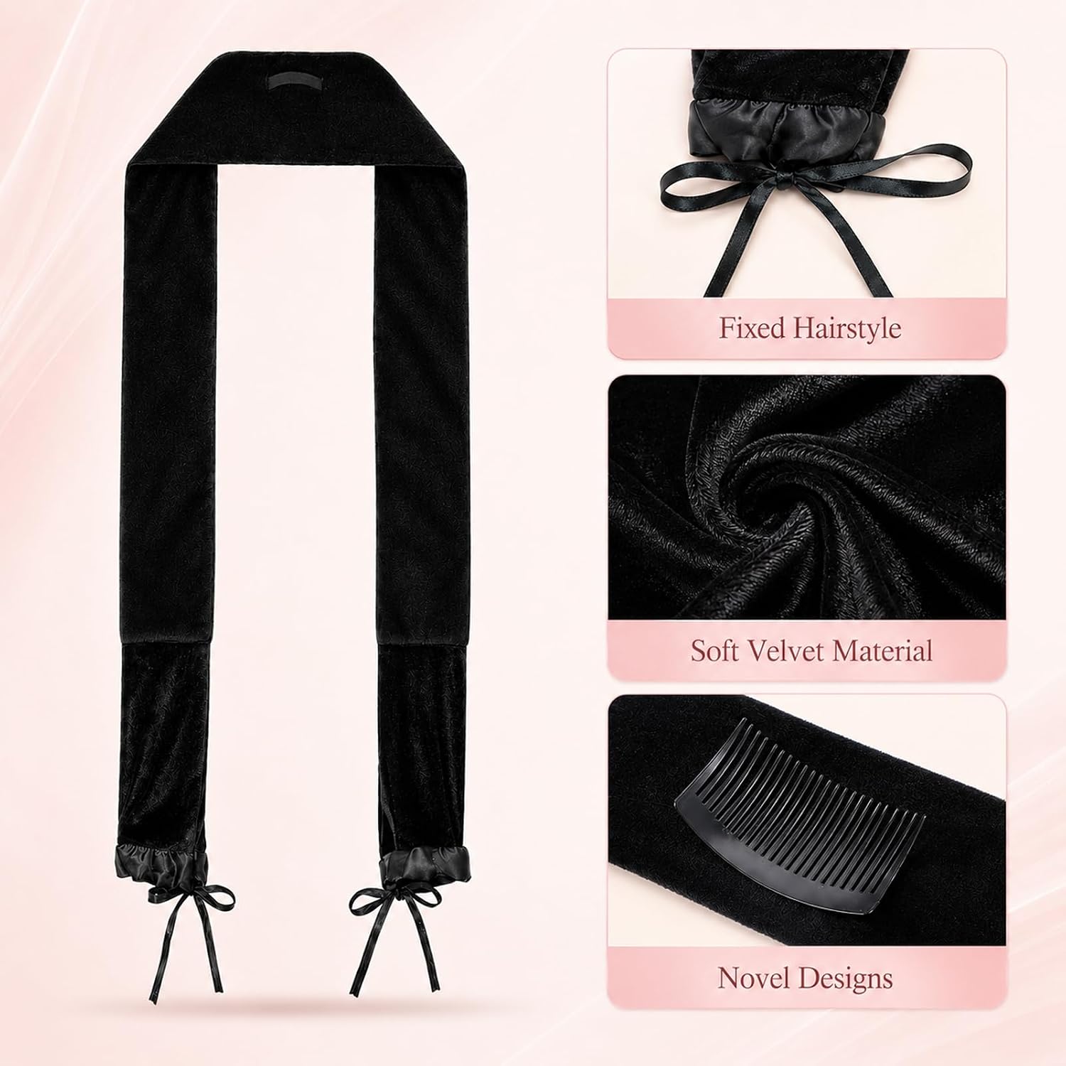 Overnight Curling Tie Heatless Hair Curlers to Sleep in, Soft Ribbon