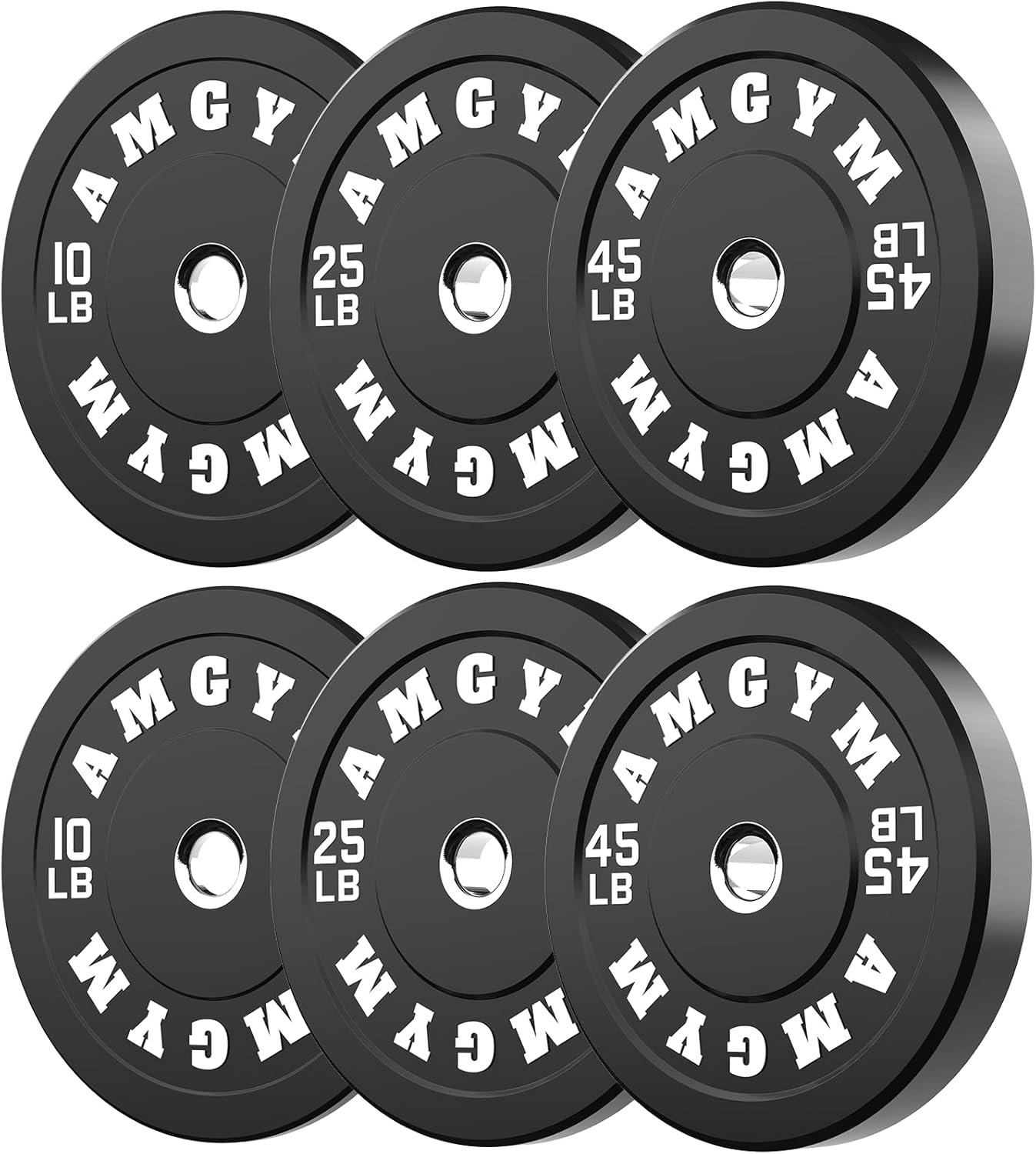2 Inch Bumper Plates，10-500lbs，Barbell Rubber Olympic Weight Plates Set for Home Gym, Strength Training & Weight Lifting, Multiple Options Colors