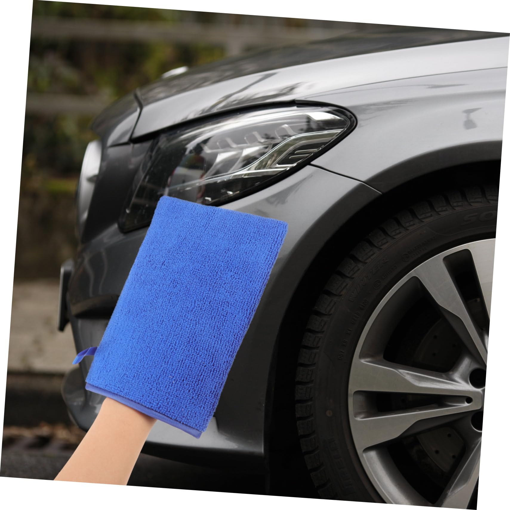 GLEAVI 3piezas Guante De Lavado De Arcilla para Coche Guante Descontaminante Reutilizable para Limpieza Exterior y Detallado Automotriz Azul