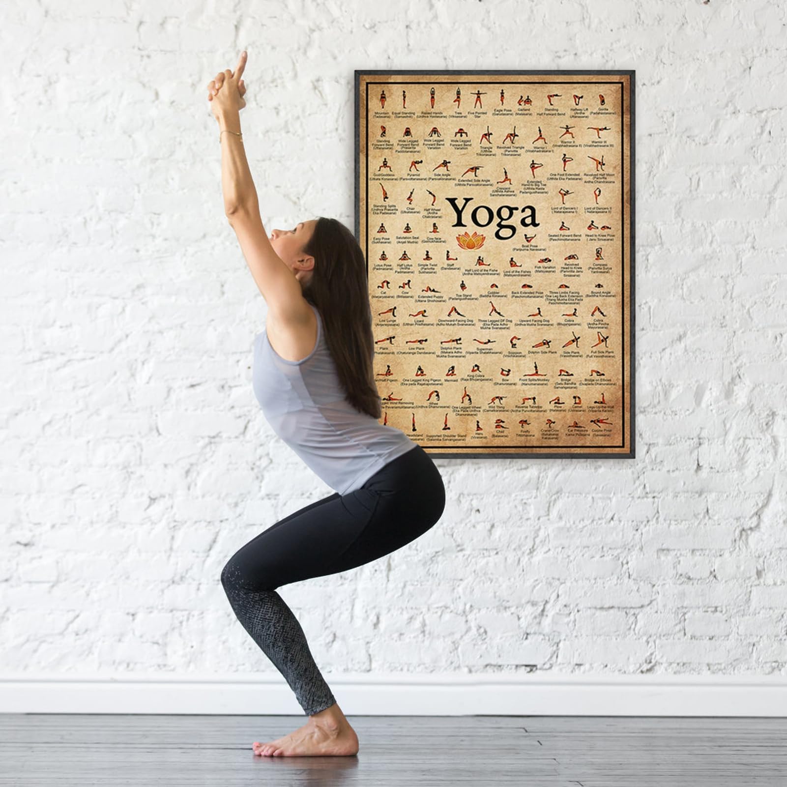 Cartel De Yoga Asanas: Guía Completa De Entrenamiento Para La Fuerza Y ​​flexibilidad, La Tabla De Ejercicios Gym Home | Sesiones De Estiramiento De Referencia De Pose Visual, Práctica Diaria De Princ