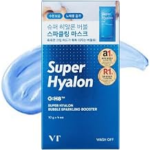 Super Hyalon Bubble Sparkling Mask, Hydrating Wash Off Pore Care, 4 Pack