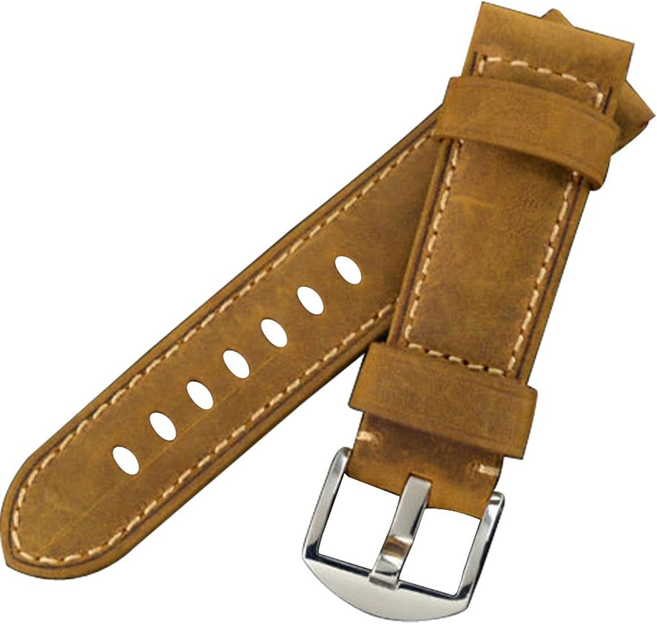 Ritche Quick Release Leather Watch Band Genuine Leather Replacement Watch Straps 18mm 20mm 22mm (dark brown, 20mm)