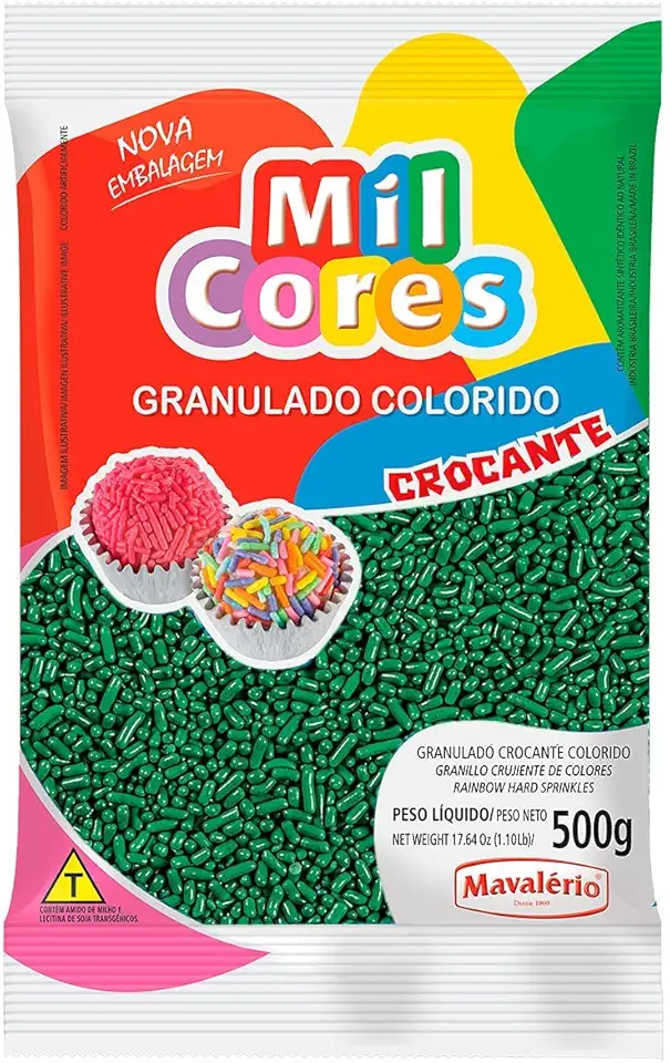 GRANULADO CROCANTE VERDE 500G MIL CORES MAVALÉRIO