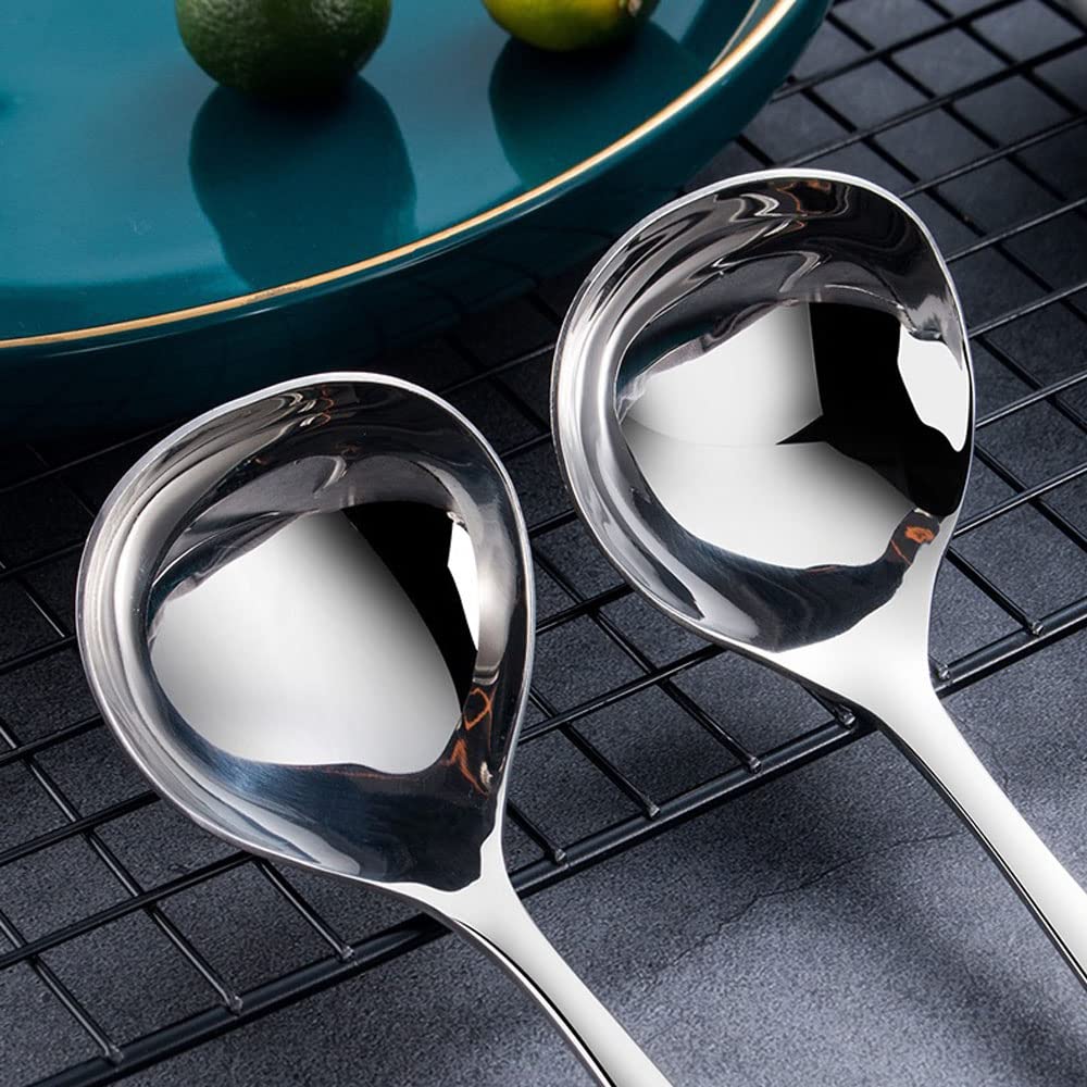 Louches Et Cuillères à Sauce En Inox 304 – Lot De 2 (Doré) – Pour Soupe, Sauce, Restauration – Longueur 20 Cm Et 17,5 Cm