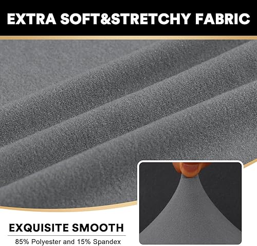 Miniatura 4 de PrinceDeco - Funda elástica y suave de 4 piezas para sofá, lavable, 3 fundas para cojines separados, protector elástico para niños y mascotas, funda