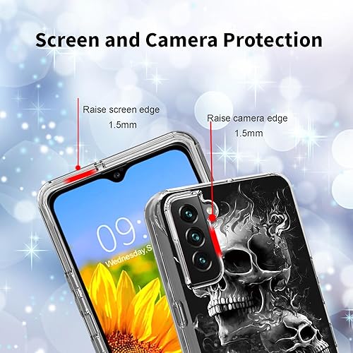 Miniatura 6 de Funda de teléfono compatible con Moto G 5G PlusMoto ONE 5G UW, parte trasera de policarbonato duro transparente de doble capa + cubierta protectora