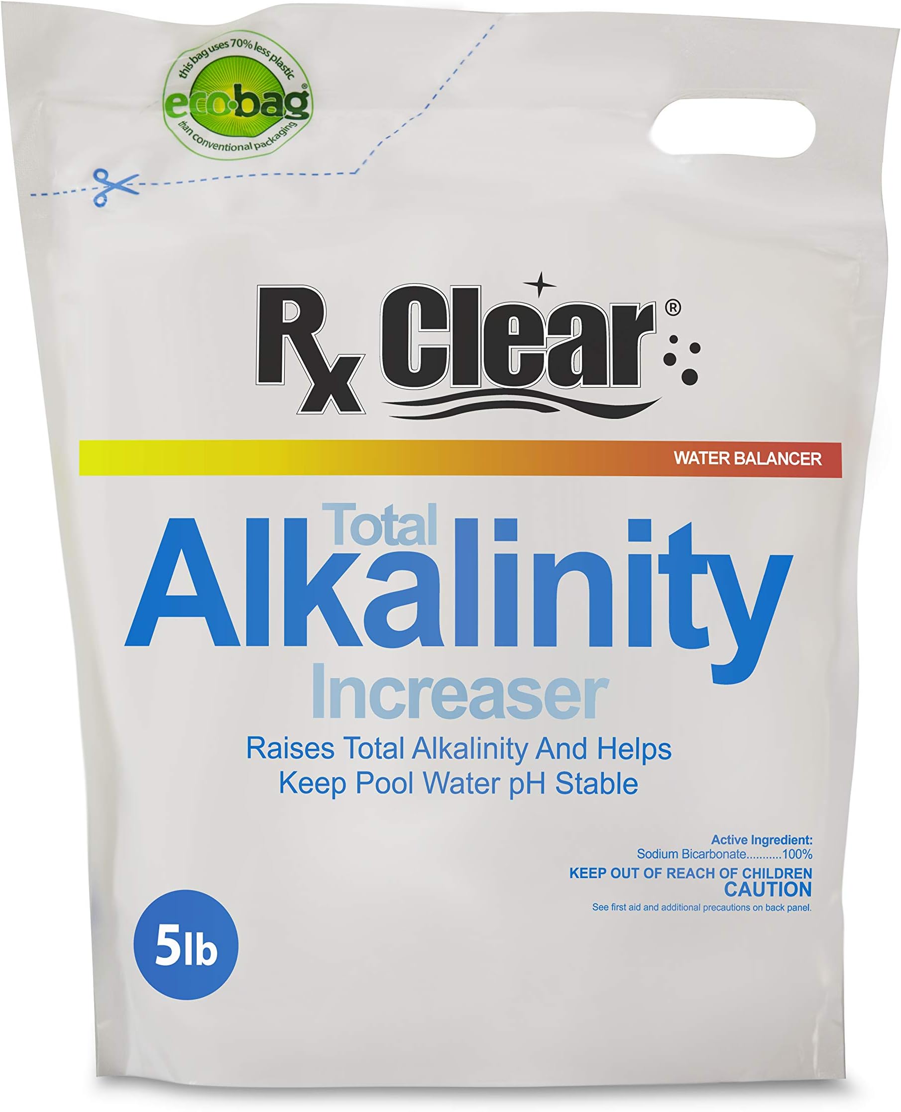Rx Clear Total Alkalinity Increaser | Alkalinity Plus for Swimming Pools | Helps Prevent pH Bounce | Keeps Water Stable | Stop Corrosion of Metal Surfaces | 5 Lbs