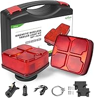 Agrieyes AG-T212 Wireless Magnetic Trailer Lights Kit - Rechargeable LED Tow Lights, 7-to-4 Pin Transmitter for Trucks, Boats, RVs, Campers