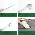 Ustensiles de voyage réutilisables avec boîtier, 4pcs Ensemble de couverts portatifs, fourche à couteaux et porte-poches pour le déjeuner, ensemble d'argenterie portable pour le voyage Camping Bureau de randonnées de pique-nique
