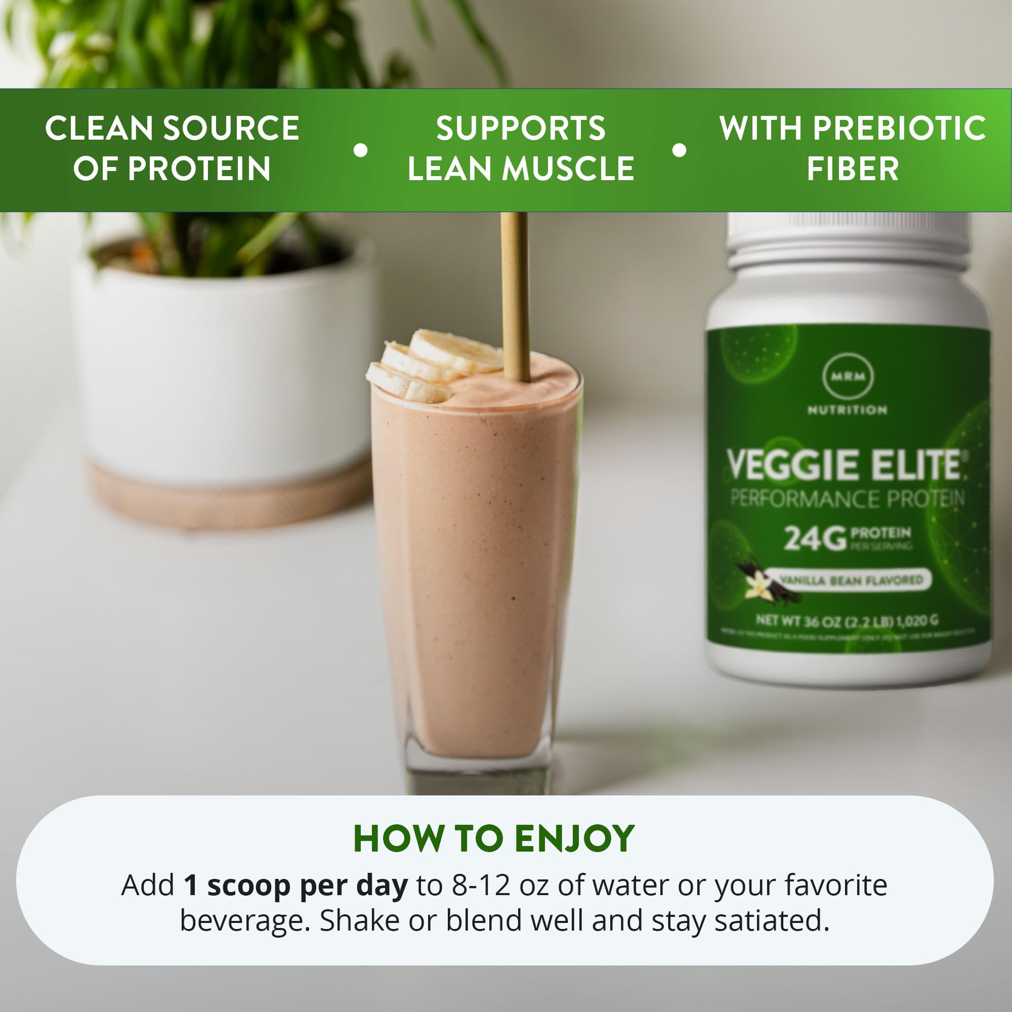 MRM Veggie Elite Performance Protein - Vanilla Bean, Vegan - 30 Servings — Amazon image 4