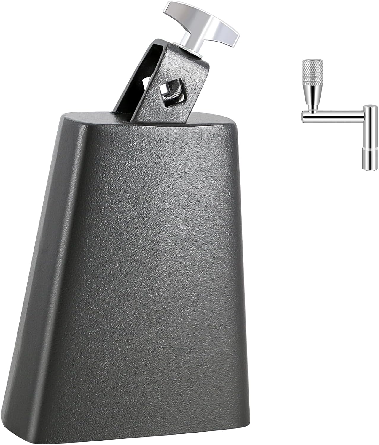 EASTROCK Cowbell, Steel Cowbell 7- inch Hand Percussion Cowbells Based on Quenching Process for Drum Set，Drum Key