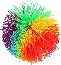 Stressabbau Spielzeug, Wuschelball Ball Gummifäden Regenbogen Flauschige Jonglierball sensorische Stress Spielzeug Buschwusch Ball für Stressabbau