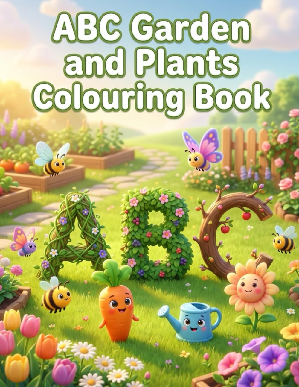 ABC Garden and Plants: Colouring Book