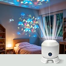 Abnaok Dynamic Rotating LED Projector Light, Projector Lamp for Kids, Ocean World Projection Lamp, Adjustable Brightness, 360 Rotating Unique Base Design, for Meditation, Bedroom, Home Theater