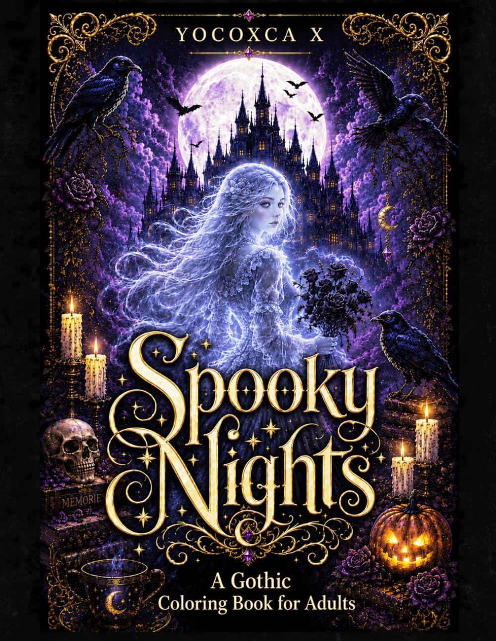 Spooky Nights: A Gothic Coloring Book of Witches, Haunted Mansions and Spellbinding Nights