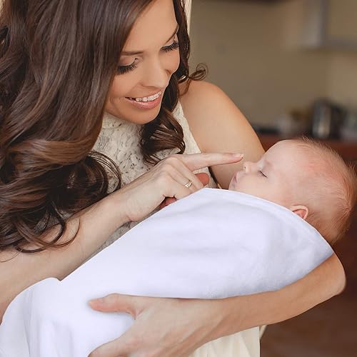 Miniatura 6 de Manta de recepción de bebé en blanco, manta de sublimación blanca suave y cálida para bebé, manta para recién nacido, para cuna, cochecito, viajes,