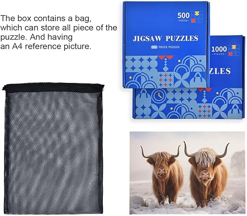 Miniatura 7 de xigua Rompecabezas de ganado de las tierras altas para adultos, 1000 piezas, rompecabezas para adultos, 1000 piezas, desafiantes, niños,