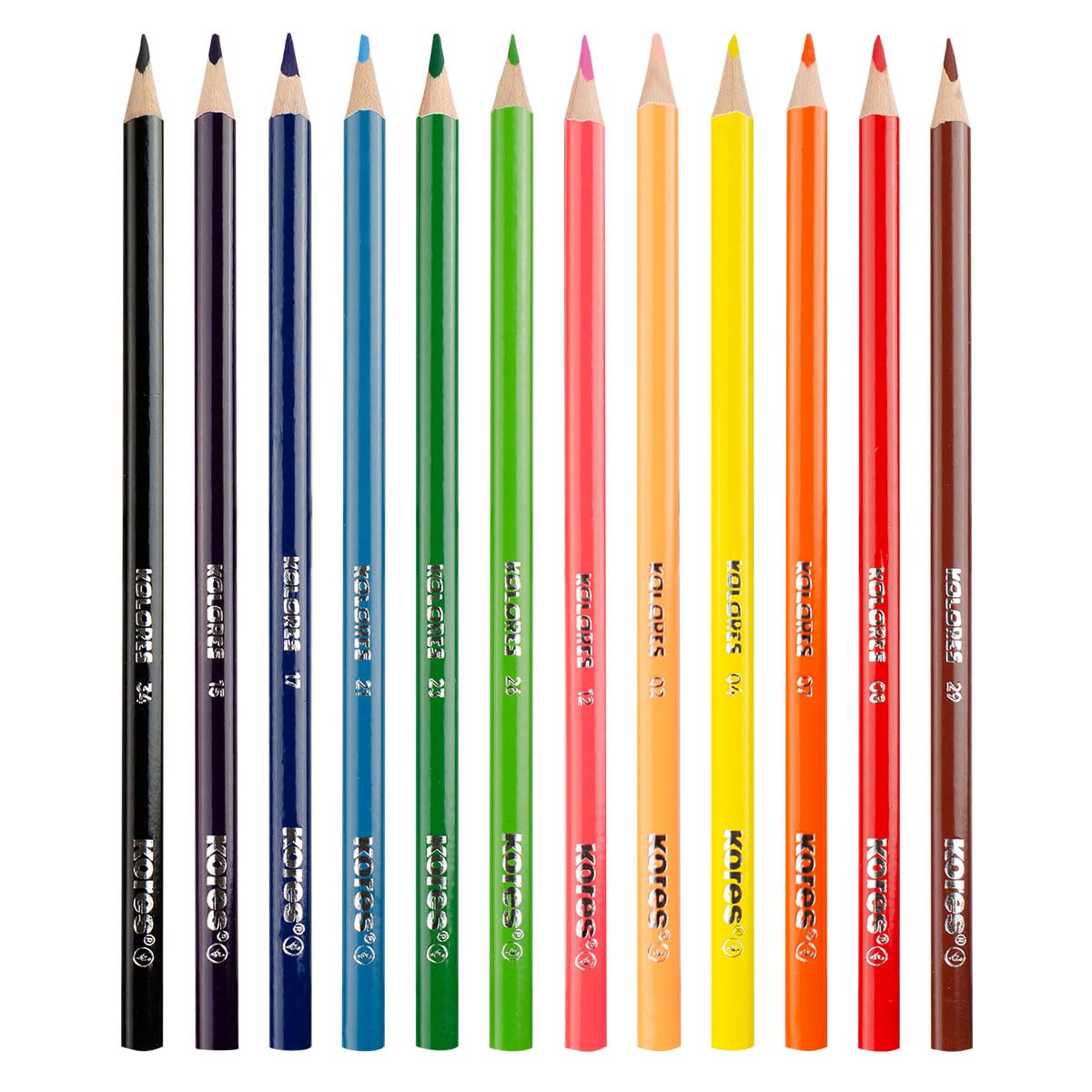 Kores - Kolores Style: 15 Matite Colorate per Bambini, Principianti e Adulti, Tonalità Metalliche e Fluo per Carta Kraft, Bianca e Scura, Set da 15