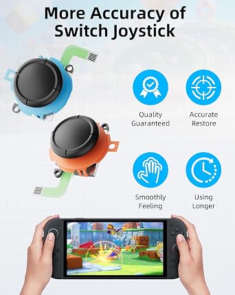 Joystick Replacement Kit for Nintend0 Switch2 Joycon(22 in one), Repair Kit for Switch2, Include 2 Thumbsticks, Drift Fix Tools Y / +Screwdriver, Tweezers, Pry Tools, 14 Thumbstick Grips