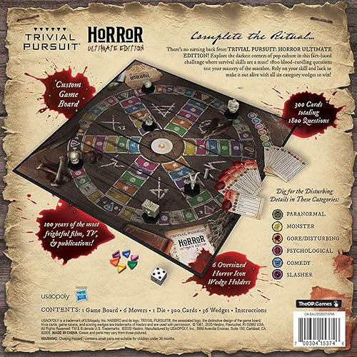 Miniatura 6 de Trivial Pursuit Horror Ultimate Edition | Juego de preguntas de terror con 1800 preguntas de películas y libros de terror clásicos | Juego de mesa