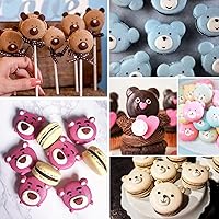 Vista 7 de Moldes de silicona para chocolate de oso, 2 piezas de molde de chocolate de oso rompible para osos 3D, pastel de mousse, gelatina, oso de goma