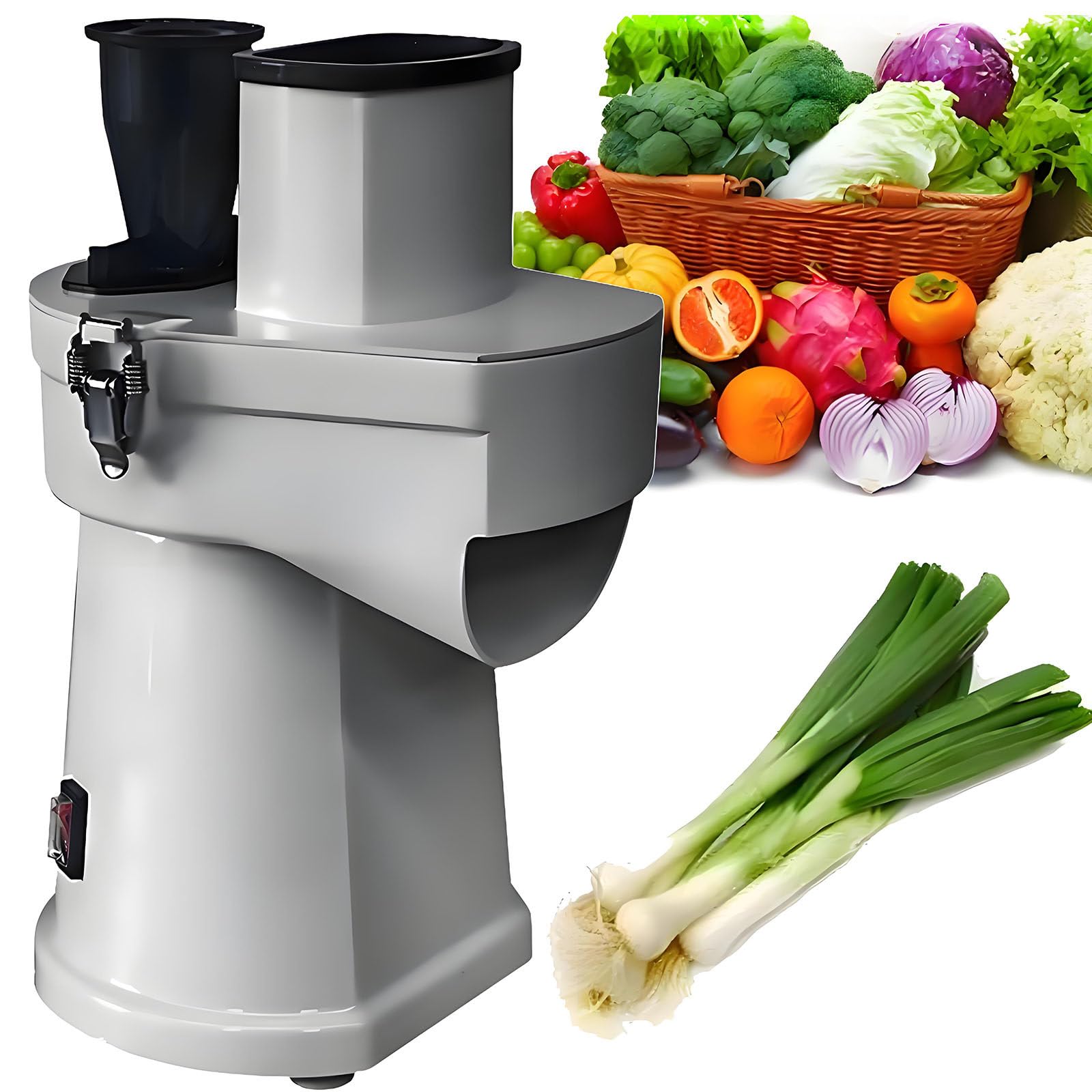 Tritatutto elettrico per verdure con 3 lame, robot da cucina multifunzione per aglio, zenzero, cipolla, sedano, 6 mm, per cucina e campeggio (3.2mm)