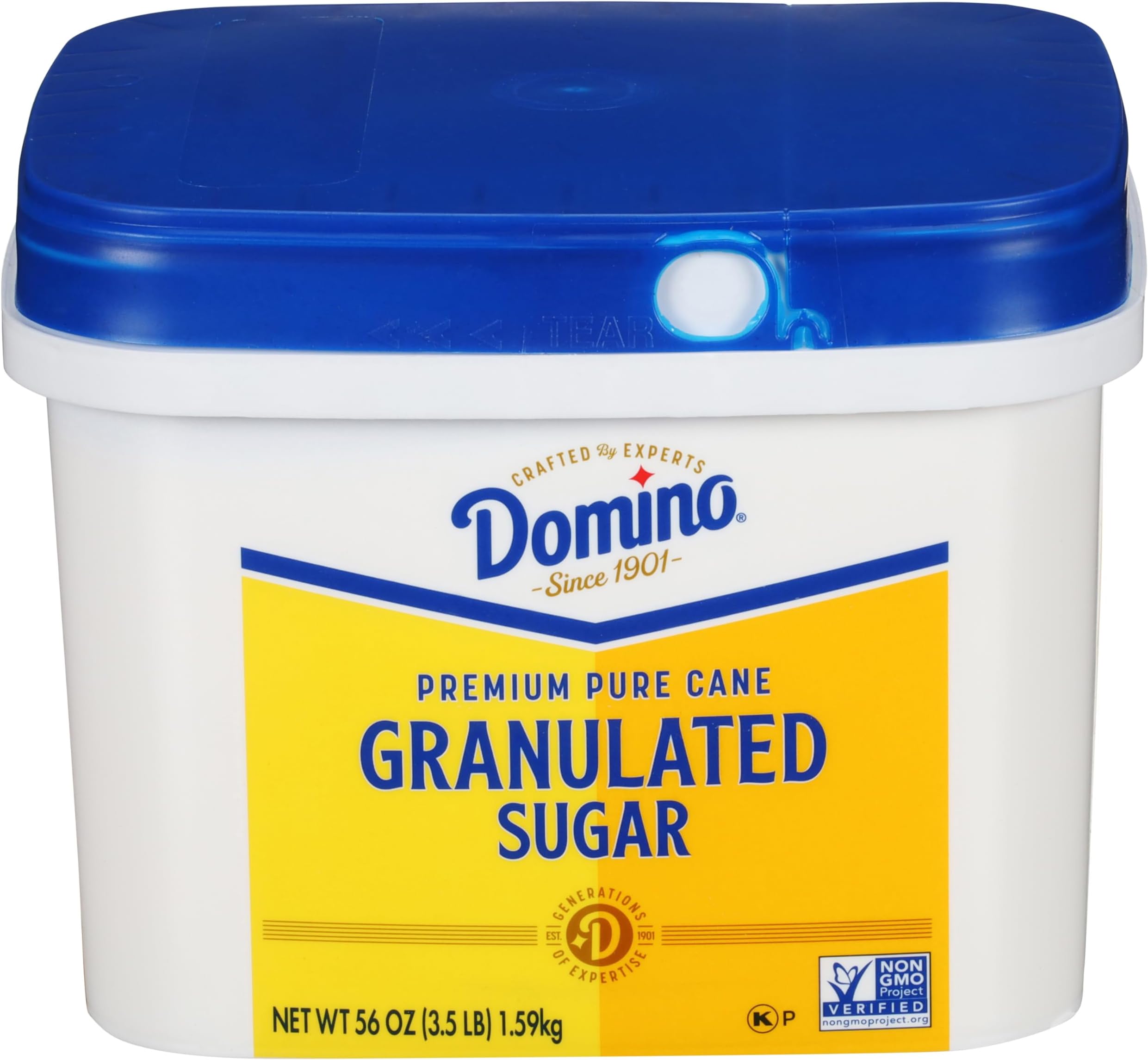 Domino Granulated Pure Cane Sugar, 3.5 LB Easy Baking Tub
