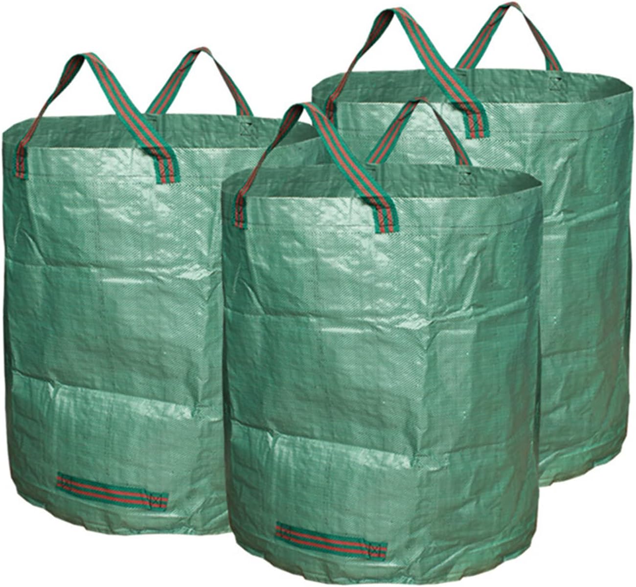 3 Pack 72 Gallons Reusable Yard Waste Bags, Collapsible Heavy Duty Gardening Bags with 4 Reinforced Handles, Waterproof Leaf Yard Waste Container Bag for Clean Up and Storage