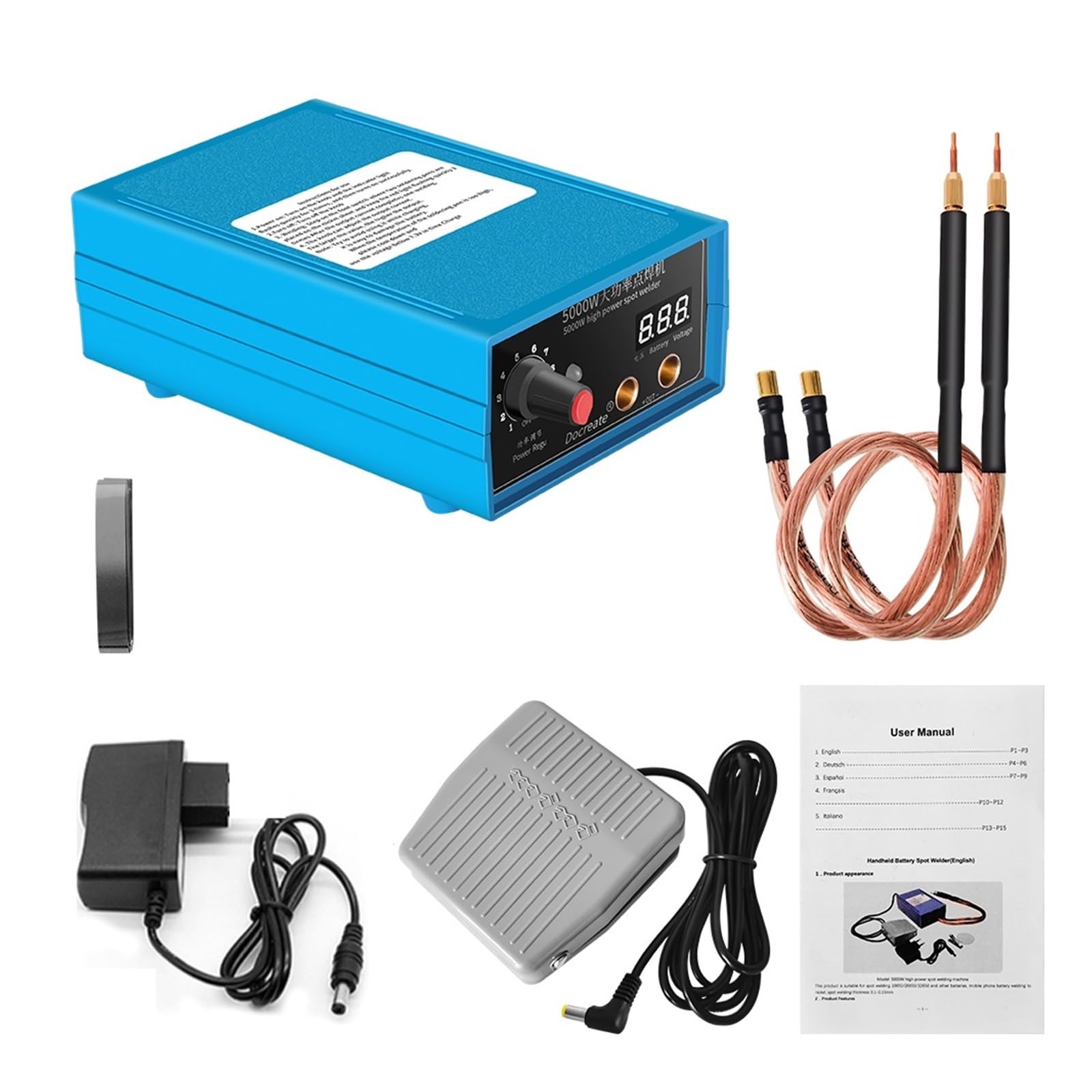 Spot Welder 5000W Welding High Power Handheld Machine Portable 0-800A Current Adjustable Welders for Battery The Weld is Strong
