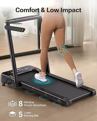 Miniatura 7 de Smart Treadmill with 9% Auto Incline, Hiking and Running Walking Pad Treadmills for Home Office, Treadmill with UREVO APP, AI Powered Music Course,