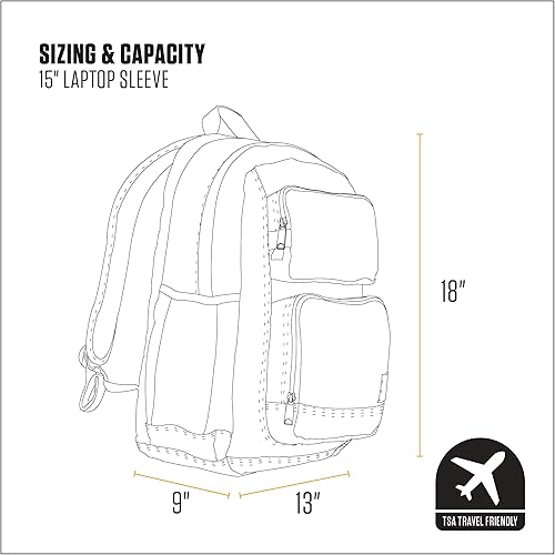 Miniatura 5 de Carhartt Mochila con doble compartimento de 28 L, paquete duradero con funda para laptop y base resistente a la abrasión Duravax, marrón Carhartt