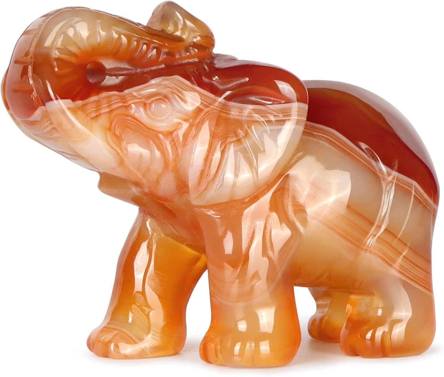 Hxswkk Crystal Elephant Decor Red Banded Carnelian Elephant