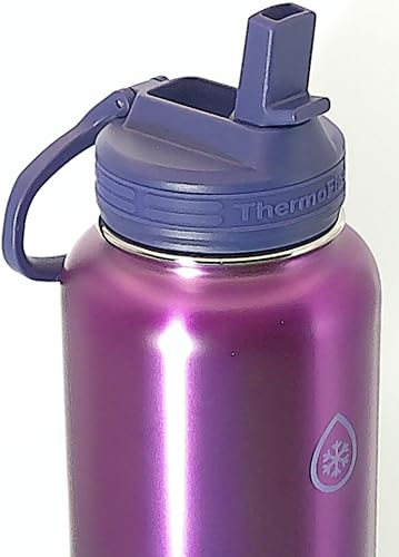 Miniatura 5 de ThermoFlask Botella de 40 onzas con boquilla y tapa con popote, acero inoxidable, aislamiento de doble pared y sin BPA, a prueba de fugas,