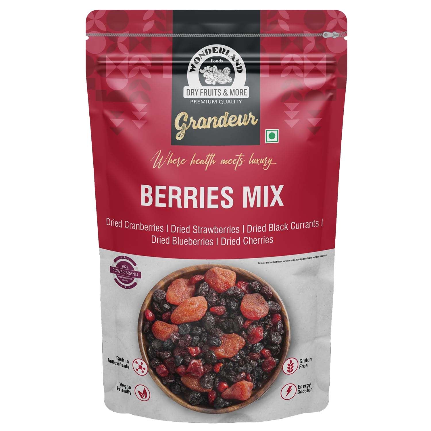 WONDERLAND FOODS Grandeur Premium Berries Mix 200g Pouch | Dried Cranberries, Strawberries, Black Currants, Blueberries and Cherries | Antioxidant Rich | Healthy Snack | Gluten free (B0CB7V1C8Q) Amazon Price History, Amazon Price Tracker