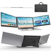 KEFEYA Triplo Schermo Portatile da 15,6", HDR IPS Monitor Portatile FHD 1080P per Laptop