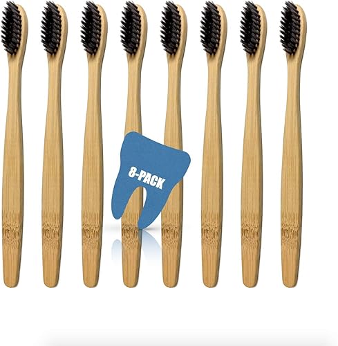 Miniatura 5 de Cepillo de dientes de bambú orgánico, sin BPA, biodegradable, respetuoso con el medio ambiente, natural, compostable, vegano - dientes limpios,