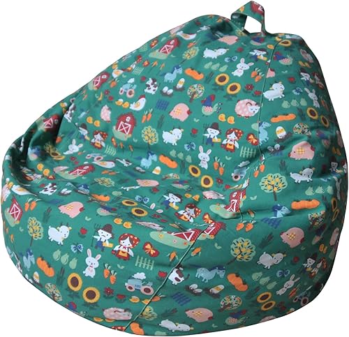 YuppieLife Puf de almacenamiento de animales de peluche, funda de lona para niños (sin relleno)lavable a máquina y duradera, para decoración de