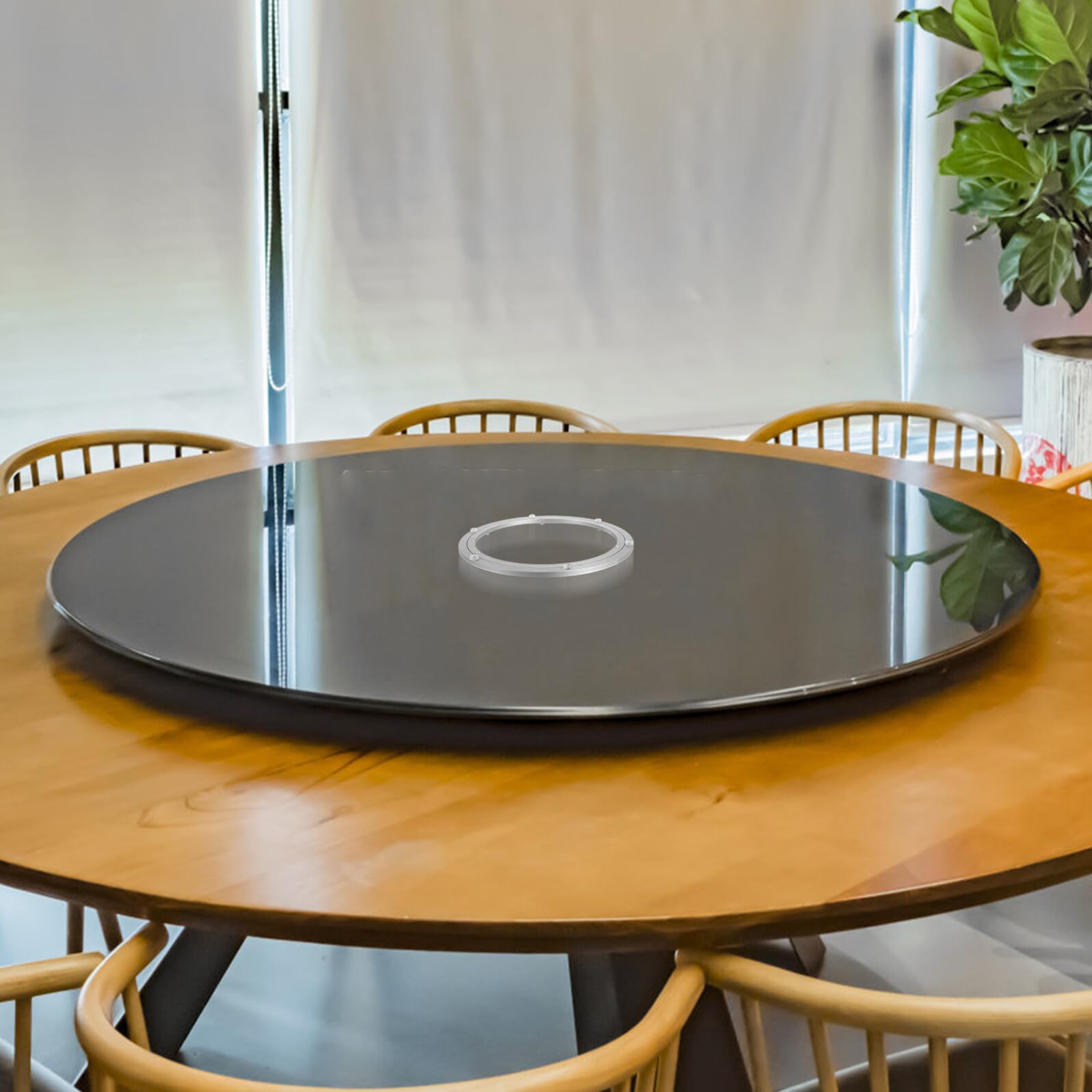 Plateau Tournant Pivotant à Roulement pour Table Alliage Aluminium avec Base Rotative Silencieuse