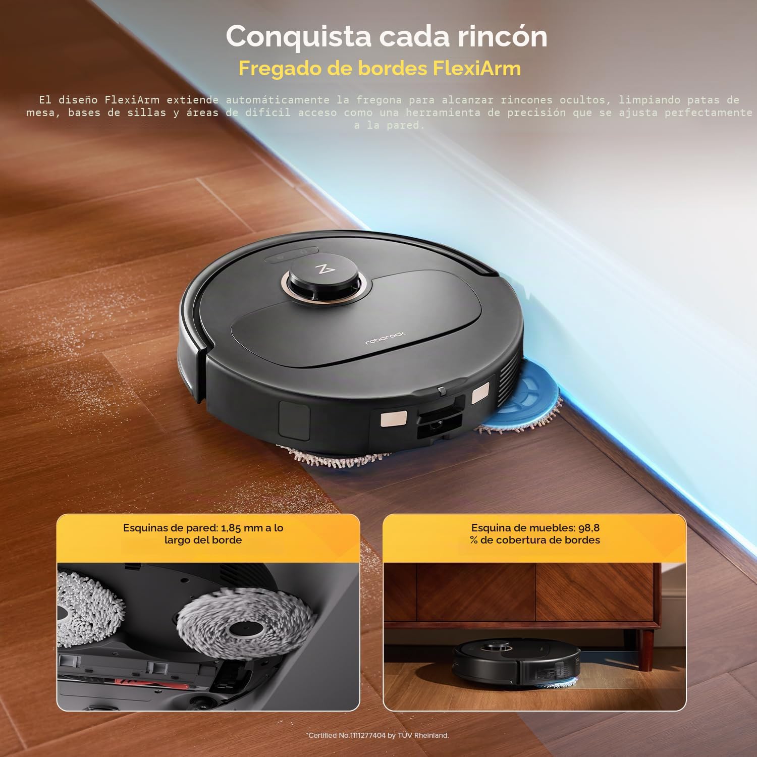 ROBOROCK QREVO 5AE - Aspirateur Robot Laveur avec Station - Puissance 12000 Pa - Serpillieres FlexiArm - Double Anti-emmelement